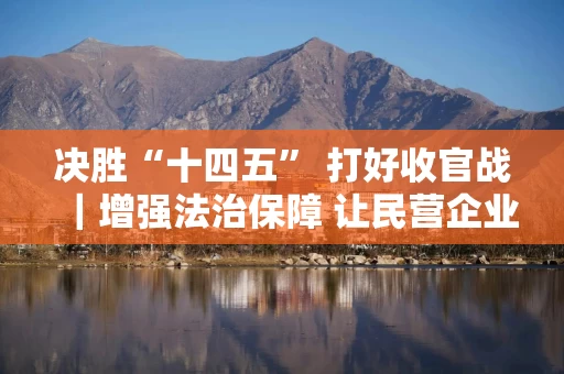决胜“十四五” 打好收官战｜增强法治保障 让民营企业安心发展