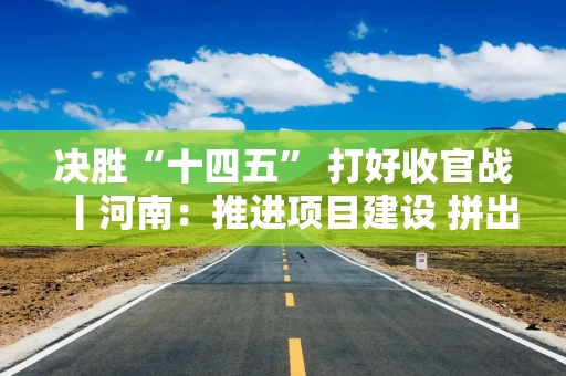 决胜“十四五” 打好收官战丨河南：推进项目建设 拼出发展新气象