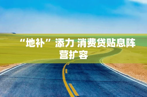 “地补”添力 消费贷贴息阵营扩容