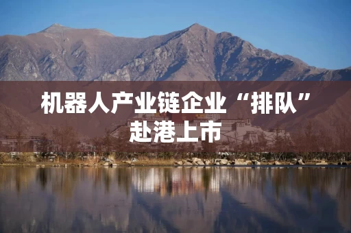 机器人产业链企业“排队”赴港上市