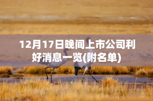12月17日晚间上市公司利好消息一览(附名单)