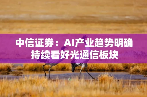 中信证券:AI产业趋势明确 持续看好光通信板块