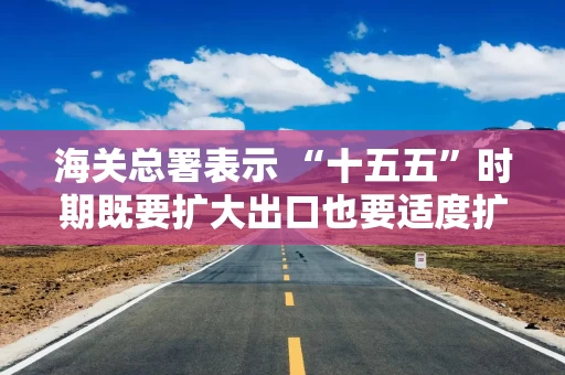 海关总署表示 “十五五”时期既要扩大出口也要适度扩大进口