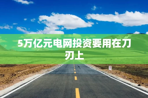 5万亿元电网投资要用在刀刃上