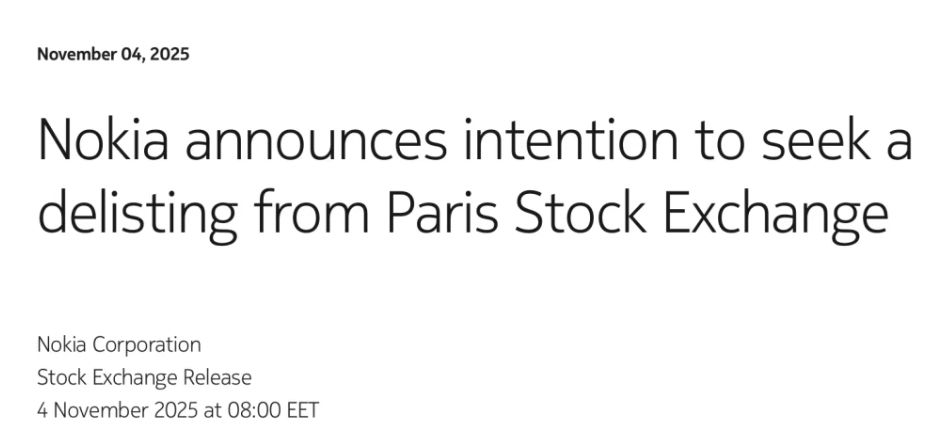 千亿巨头诺基亚突然宣布:计划退市!英伟达此前决定投资公司10亿美元
