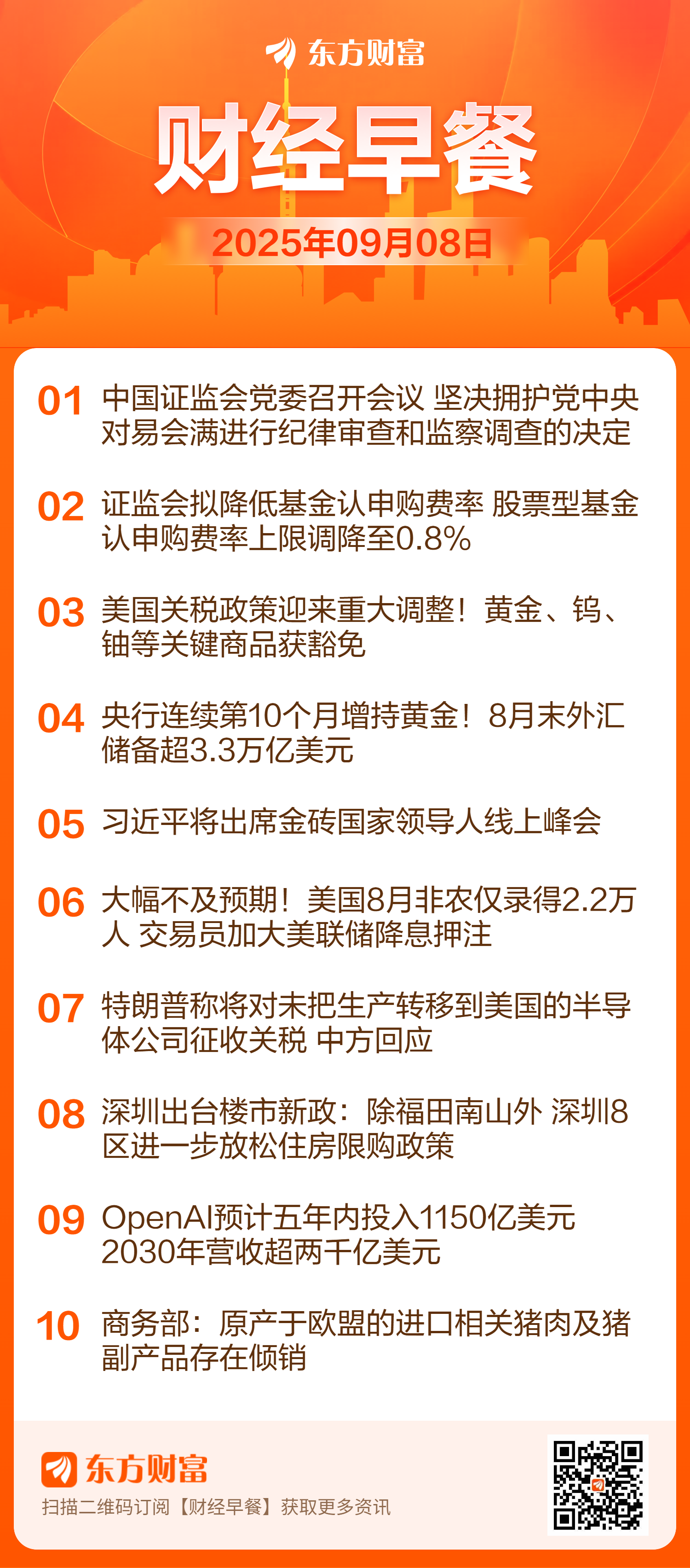 【9月8日Choice早班车】易会满被查 中国证监会：坚决拥护党中央决定